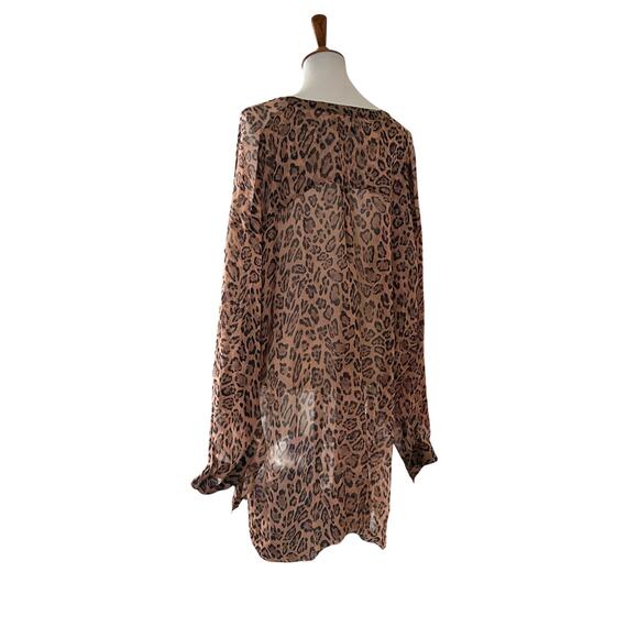 Faith Connexion Leopard Silk Tunic Blouse – 100% Silk, Size M, Made in Italy - Picture 2 of 6